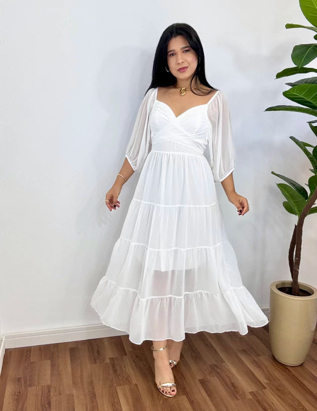 Vestido Mídi Marcela Branco